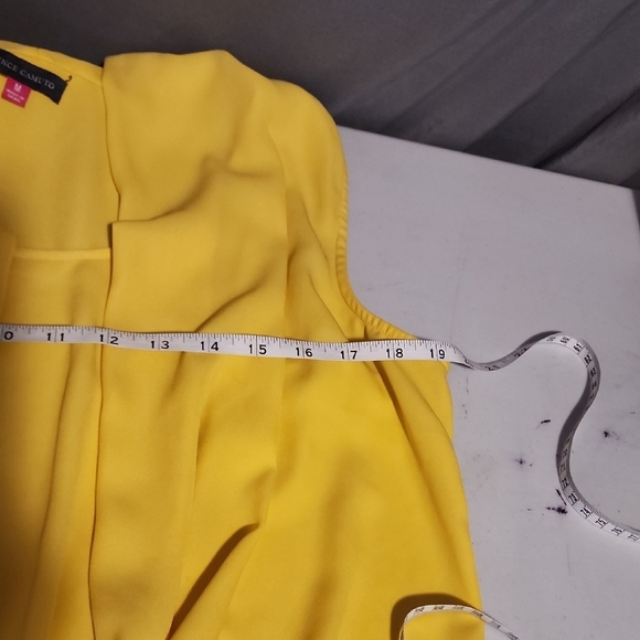 Vince Camuto Yellow Wrap Sleeveless Top - Picture 5 of 8